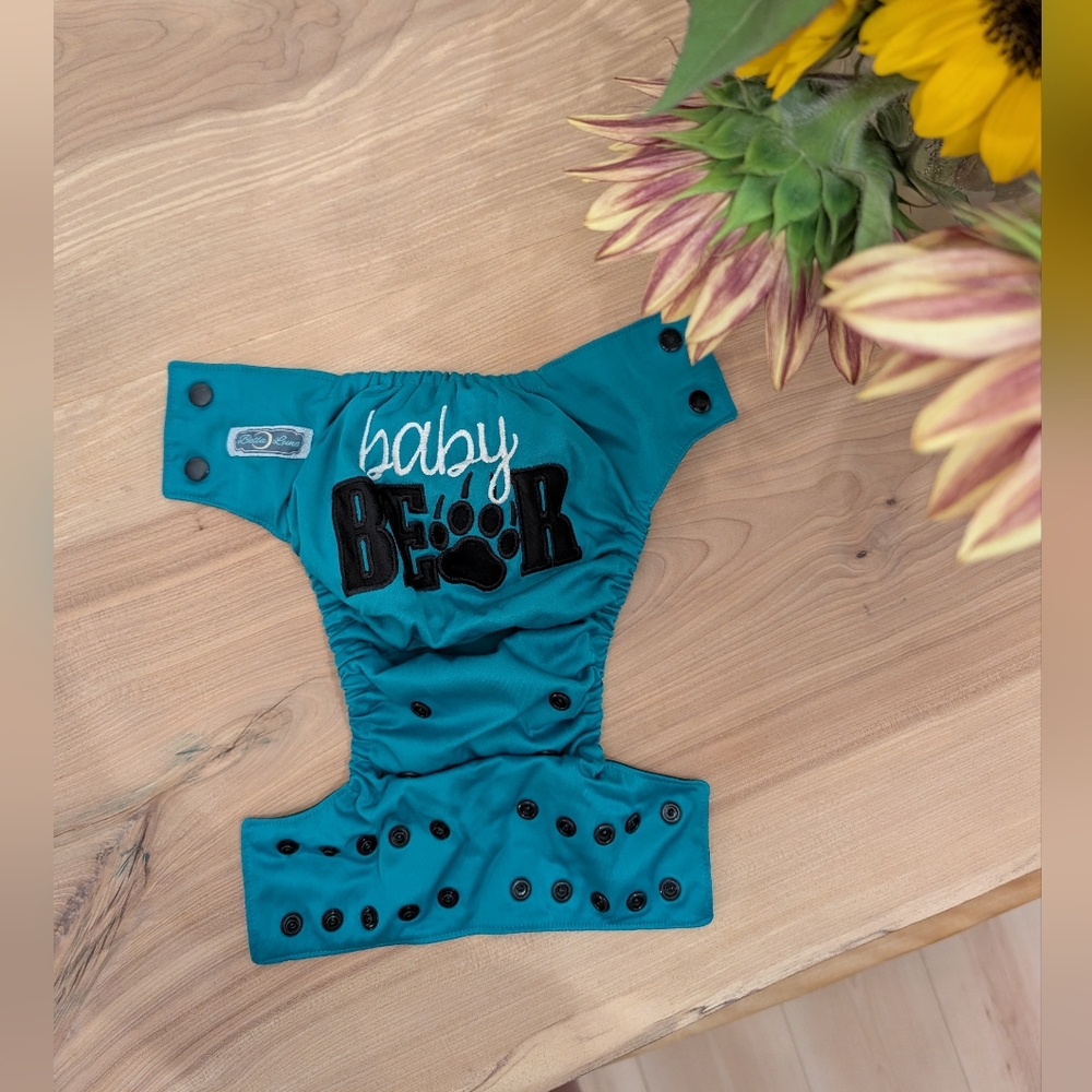 Bella Luna OS Pocket Cloth Diaper | Baby Bear Embroidery